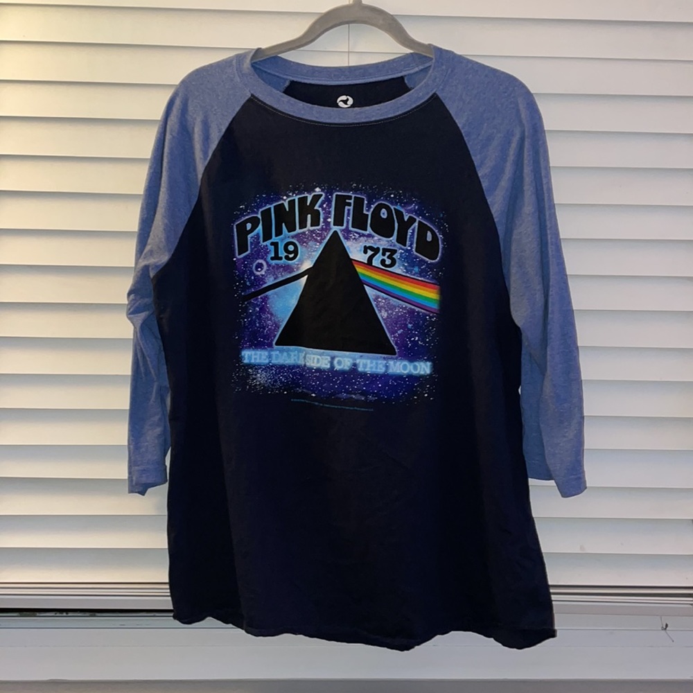 liquid blue Pink Floyd Baseball raglan shirt Dark Side Of The Moon 1973